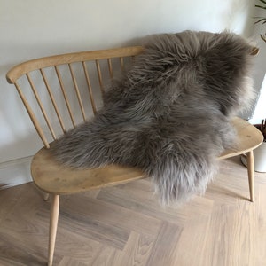 Grey Icelandic sheepskin, pale grey, platinum grey, Icelandic sheepskin, interior decor, interior accessories