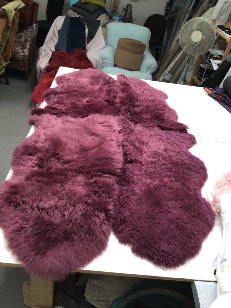 Plum Purple Sheepskin Throw Rug Mid Purple Burgundy Beautiful Etsy UK