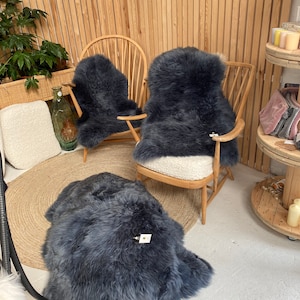 Blue sheepskin rug, dark blue sheepskin rug, blue wool rug, genuine sheepskin, dark blue rug, interior decor , rug, amazing gift