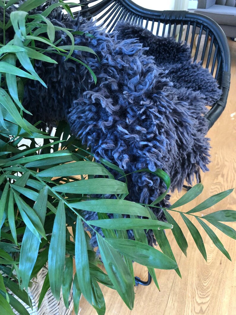 Dark Grey Sheepskin Rug Curly Sheepskin Quad Sheepskin Rug Etsy UK