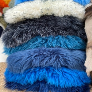 blue sheepskin rug , blues sheepskin rug, blue fur rug, fur chair cover, bed throw, interior accessories , blue sheepskin  throw,
