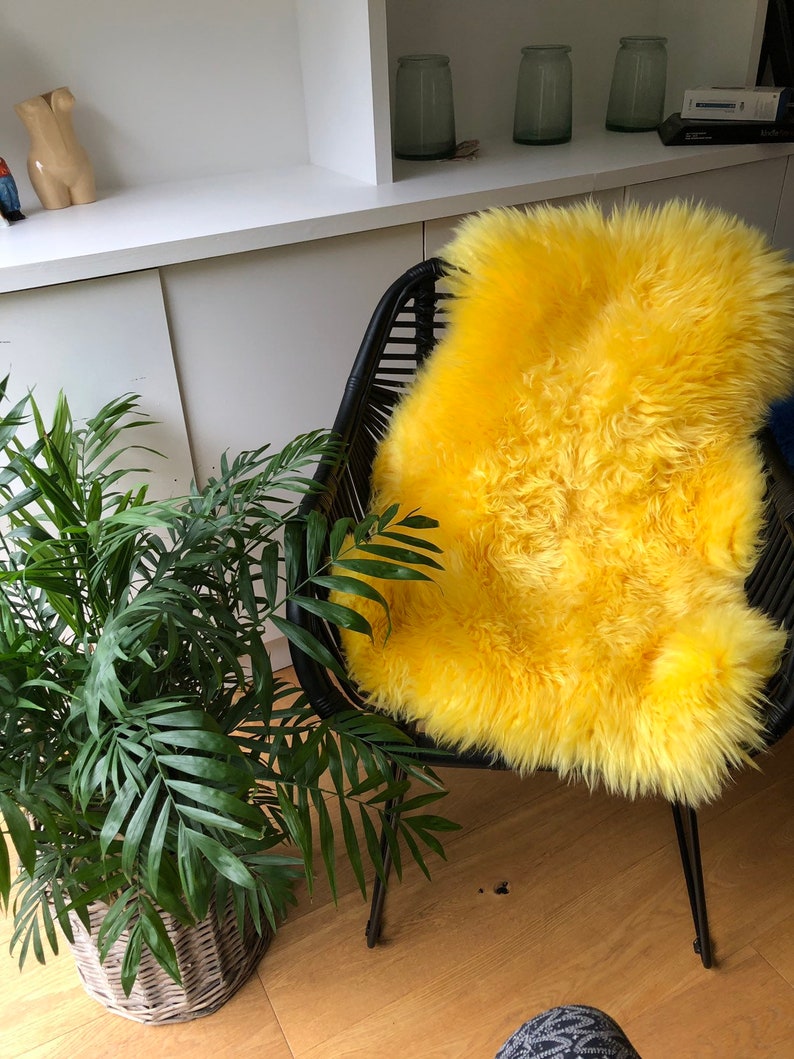 Yellow Sheepskin Rug. Yellow XXL Sheepskin Rug Yellow Etsy