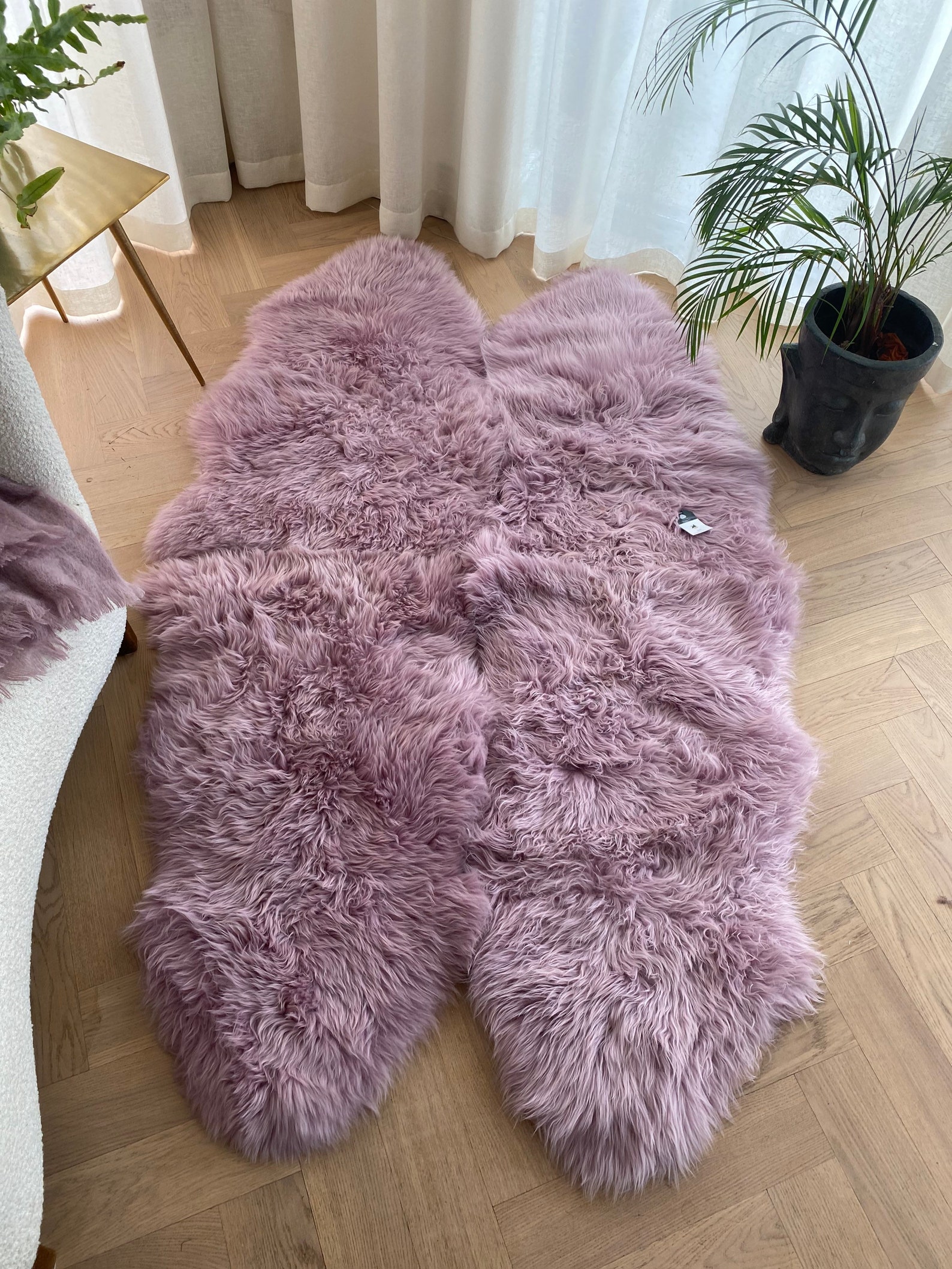 Lilac Sheepskin Rug , Pale Lilac ,large Lilac Rug , Large Sheepskin Rug ...