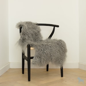 Gorgeous Silver Grey Sheepskin Rug, Superior soft thick fleece, Tibetan Luxury Sheepskin, Hygge, fur rug, interior decor, home office