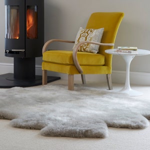 Silver Grey Huge Beautiful Sheepskin Rug Throw XXL!