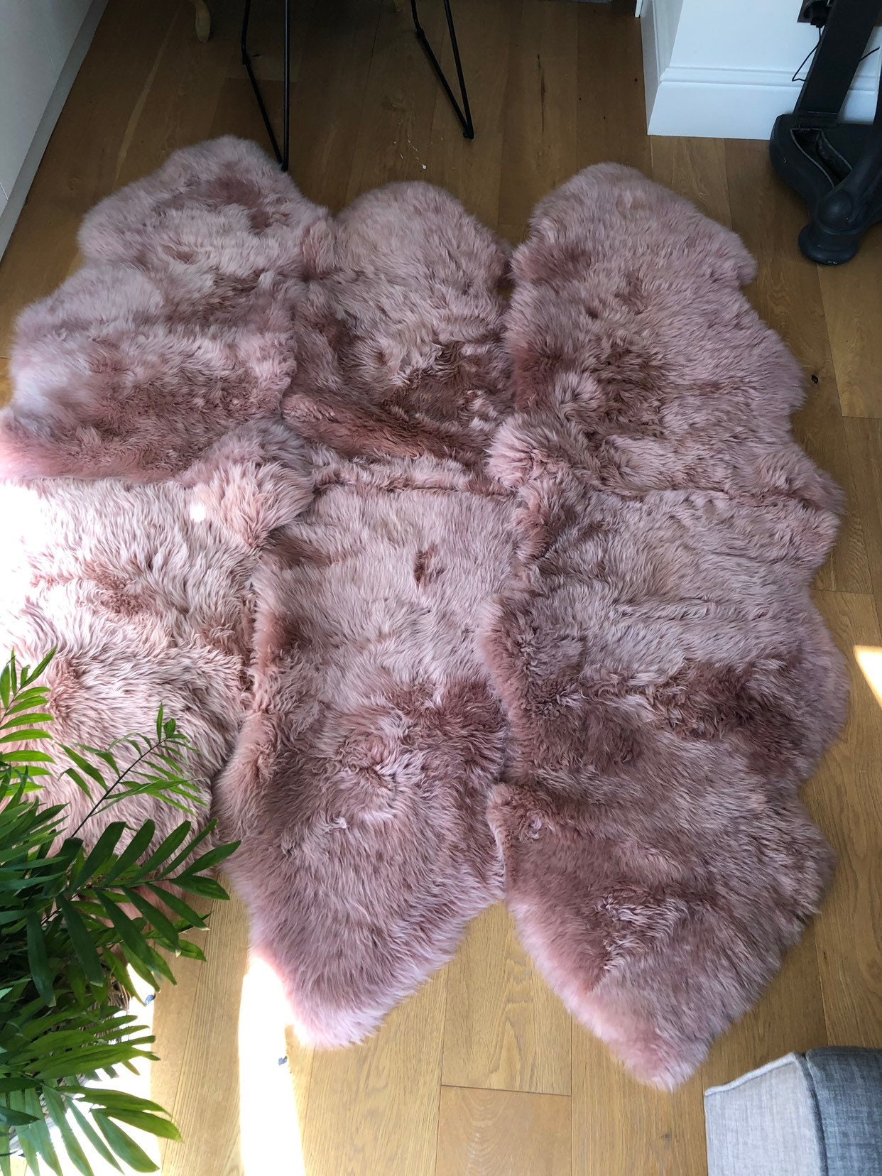 XXL sheepskin rug genuine sheepskin pink sheepskin rug fur Etsy