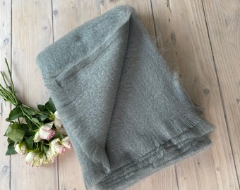 Luxury mohair throw, grey mohair throw , grey mohair blanket, luxury throw , luxury blanket
