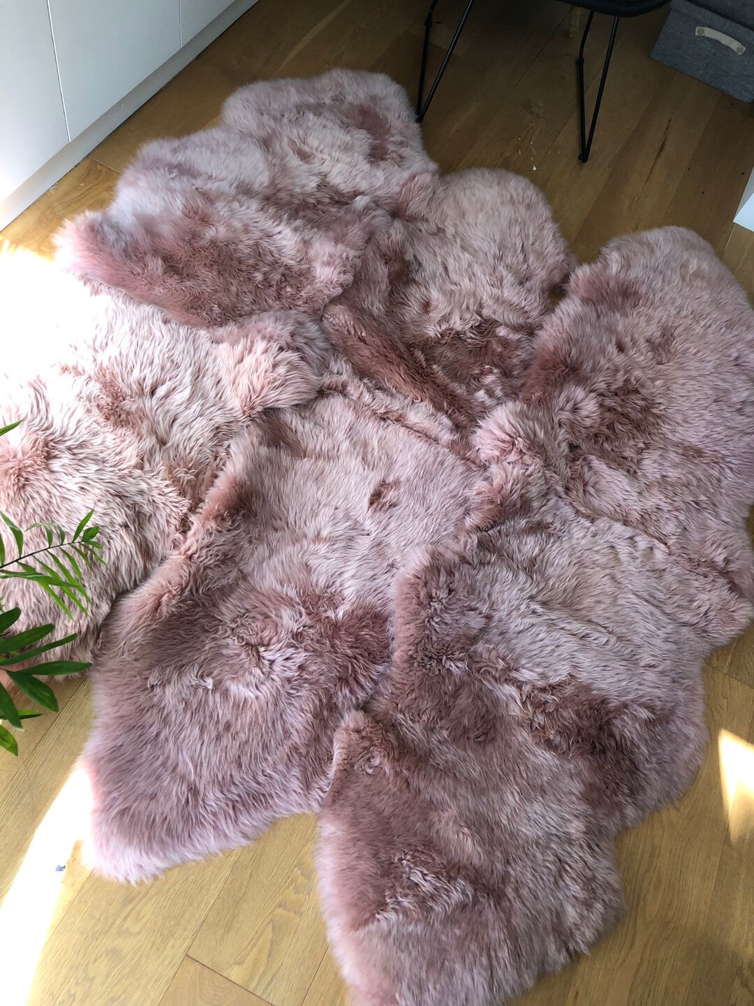 Xxl Sheepskin Rug, Genuine Sheepskin, Pink Sheepskin Rug, Fur Rug