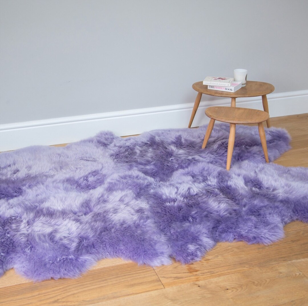 Sheepskin Rug Purple Sheepskin Lilac Sheepskin Sheepskin Etsy