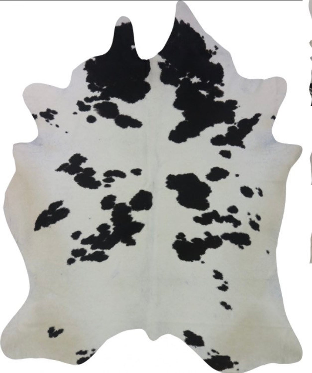 Black and White Cowhide Rug Stunning Monochrome Printed Cow Etsy