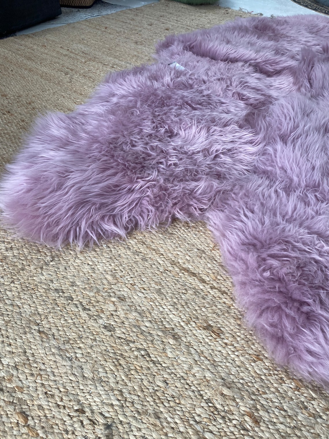Lilac Sheepskin Rug , Pale Lilac ,large Lilac Rug , Large Sheepskin Rug ...