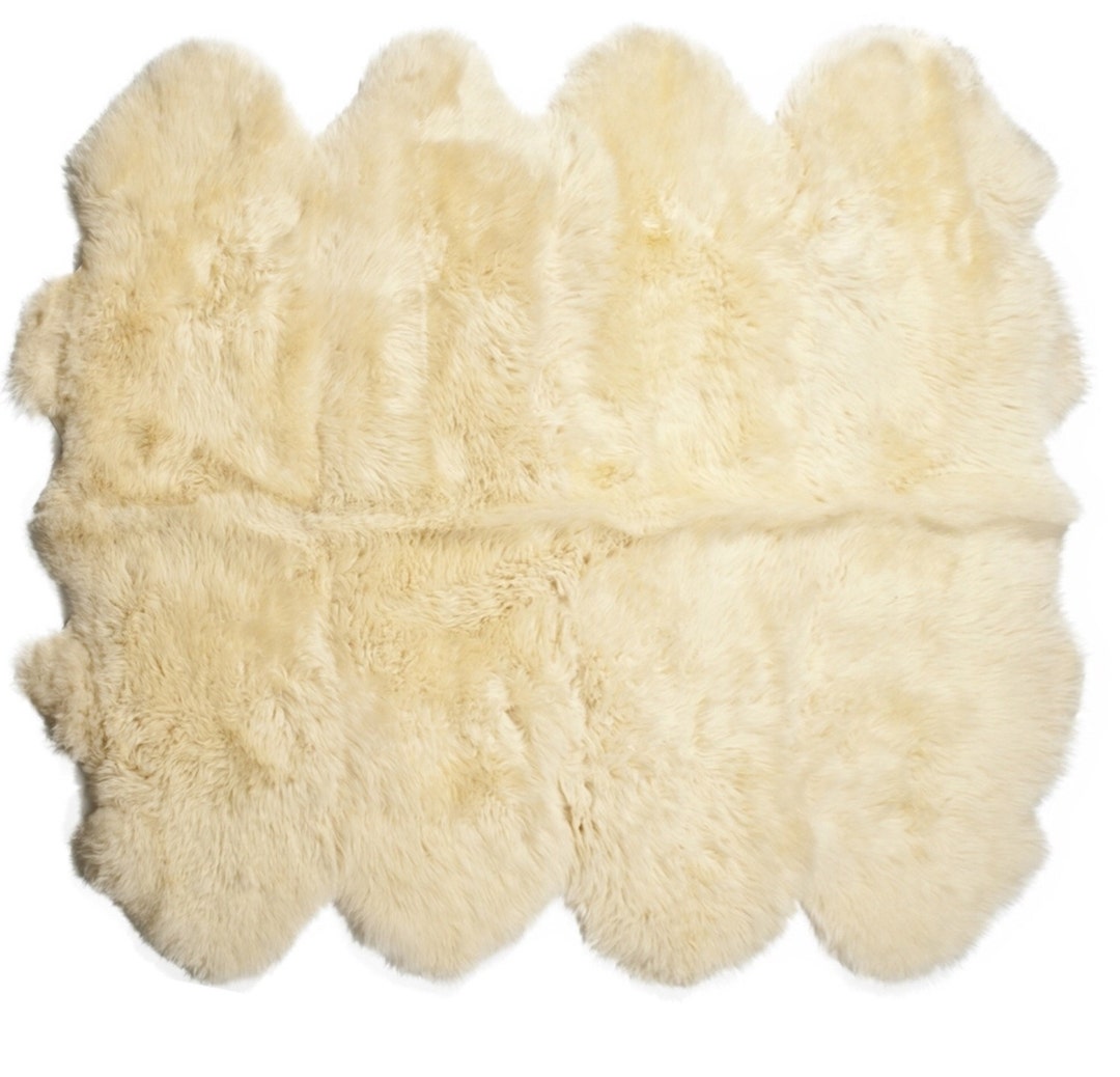 Shearling Champagne Rug HUGE Sheepskin Rug . 8 Skin Cream Champagne-sheepskin Rug, Luxury ...