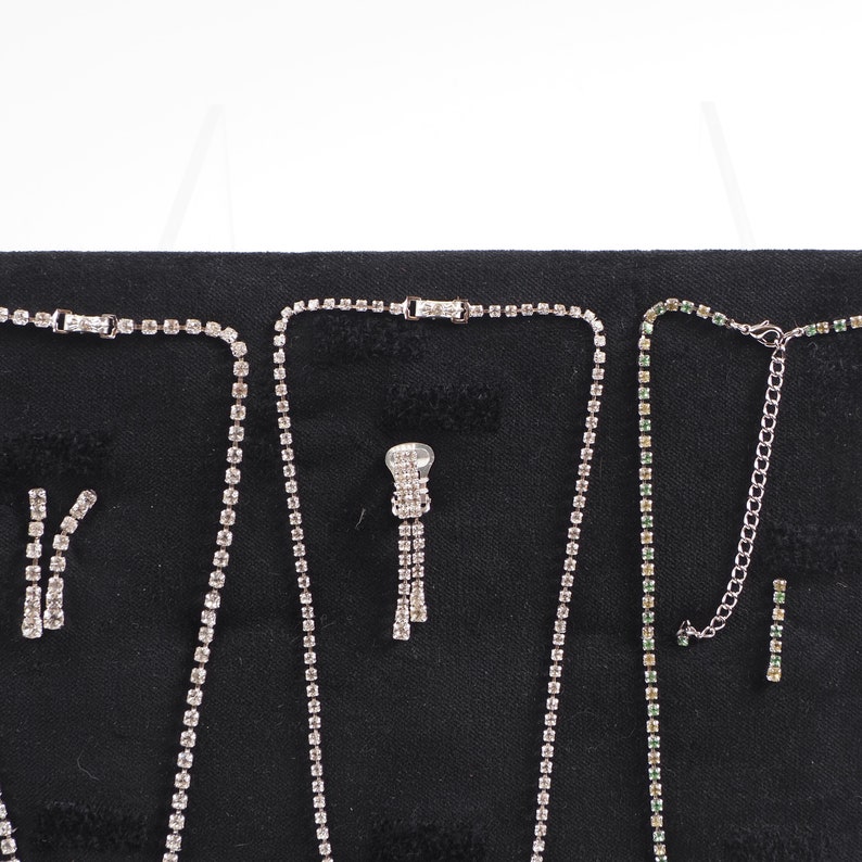 Vintage Lot Czech Crystal Glass Rhinestone Necklaces Earrings Clear
