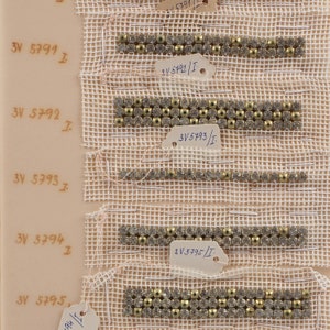 Vintage Tsjechische strass strass kant setting glazen versieringen jurk hoedenzaak poppen voorbeeldkaart prong