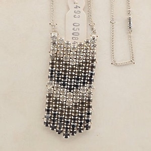Voorbeeldkaart Deco Geometrisch Tsjechische vintage strass sieraden ketting hanger 18"