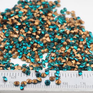 Lot 750pcs ss13, 3mm Czech vintage Bl. Zircon faceted loose stones rhinestones chatons