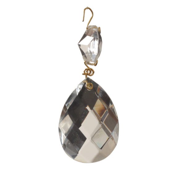 Chandelier prism 77mm Czech full cut teardrop octagon crystal glass beaded