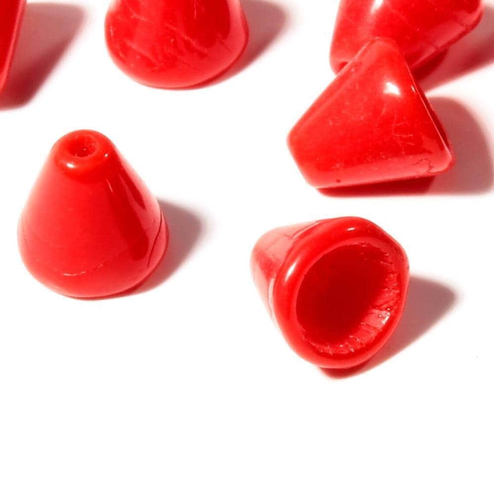 50 Vintage Czech red cone glass beads 6mm