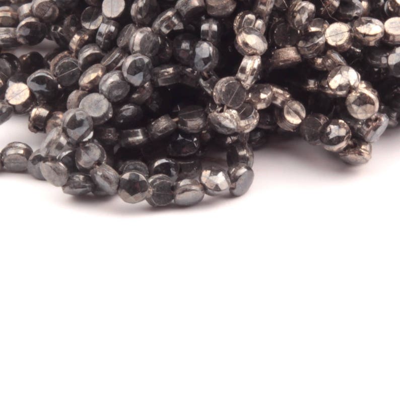 3mm rare silver metallic nail head beads ~1000 Vintage Czech glass bead Hank
