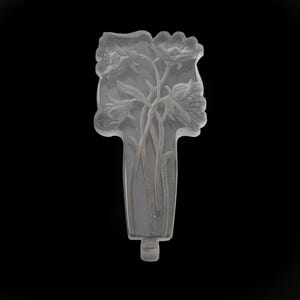 Original Art Deco, Czech frost crystal floral glass perfume bottle stopper