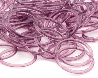 Glass bangles hoops 40mm Lot 12 pcs antique Czech purple amethyst