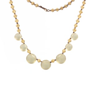 Collier bohème vintage 16&quot; perles de verre jaune miel