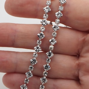 Preciosa ss22 , 1 meter Clear Crystal Bridal Fancy Rhinestone cup chain Rhodium pl. jewelry resin Art