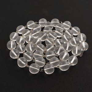 Vintage  38&quot;, Czech large crystal clear glass bead Chandelier prism chain string fringe