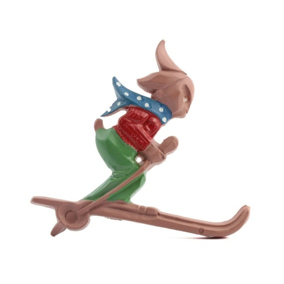 Vintage ski lapin plastique celluloïd broche broche