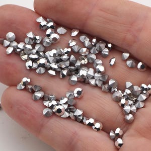 Lot 100g, SS16, 3.8 mm Czech Vintage 925 Silver Cut glass Chatons faceted loose stones rhinestones
