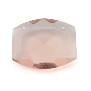 Czech vintage 32x26mm, hand faceted Rosaline Pink rhinestone pendant glass bead two hole