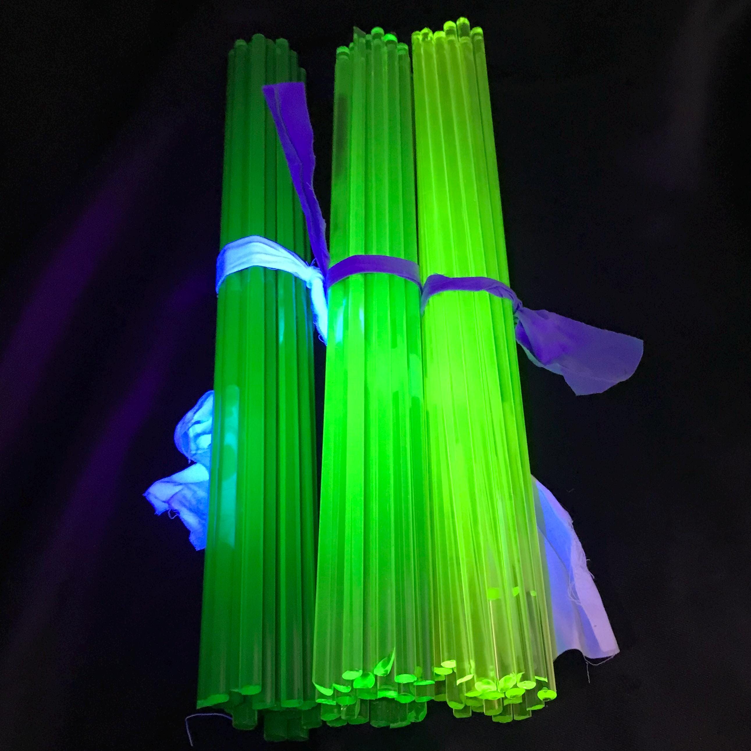 チェコ産イエローウランガラス棒、UVグローアート用品、ランプワーク