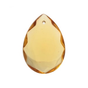 Vintage 38 mm Czech teardrop topaz glass Chandelier lamp pendant prism