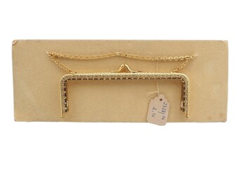 Vintage Czech 50s Clutch Purse gold gilt Frame Wedding Accessories sample card