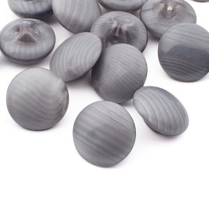 lot 18pcs Vintage Czech gray satin striped crystal cased glass buttons 15mm