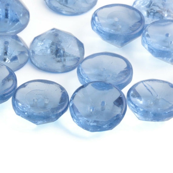 Czech vintage crystal clear flower glass buttons 14mm Lot 12 