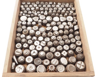 164 antique Czech button impression dies master hubs