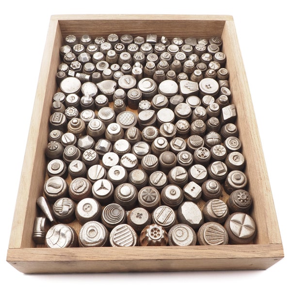164 antique Czech button impression dies master hubs