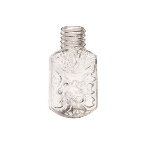 Vintage Czech 29mm miniature floral crystal glass perfume scent bottle earring pendant