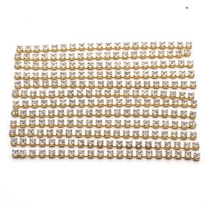 Lot 12pcs, 10.2 cm SECTIONS , SS12 mm Clear Crystal Rhinestone cup chain Vintage Czech brass Supply epoxy resin ART