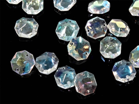 Chandelier prism 77mm Czech full cut teardrop octagon crystal glass beaded
