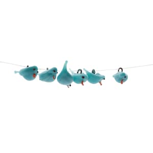 Lot 6 Stück 13-15 mm Tschechische antike Mikro Lampwork blaue Glas Vogel Anhänger Ohrringe Perlen