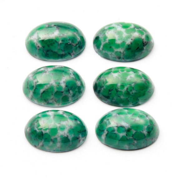 Qty 4 NEW 18mm Opaque Turquoise CZECH GLASS Round Flat Back CABOCHONS