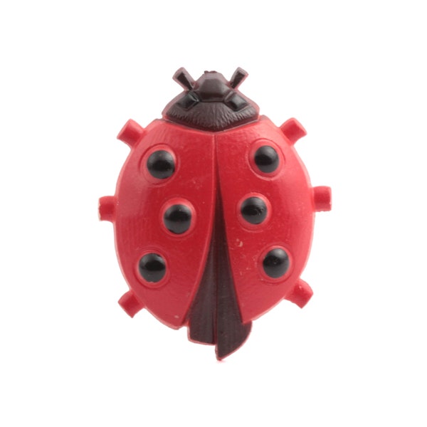Vintage celluloid red ladybird lady bug pin brooch