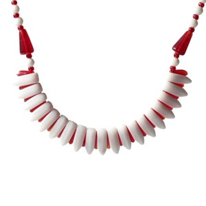 Vintage Czech tribal style 16&quot; choker interlocking bead necklace