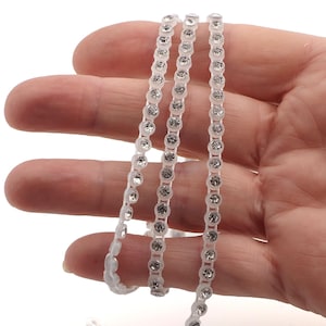 Preciosa 10 Meter, ss13, Sparkle Clear Crystal Strass Kunststoff, Strang Juwel Zierband nähen Verschönerung
