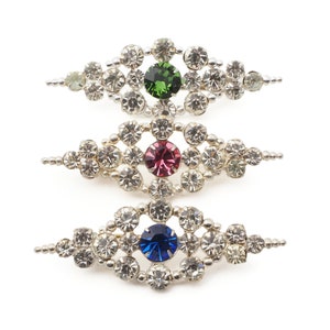 Lot 3pcs, Vintage Czech glass rhinestone filigree pin brooches