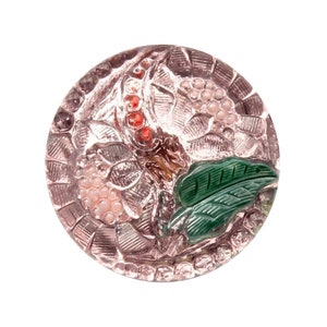 Czech vintage pale amethyst sunflower glass button 27mm