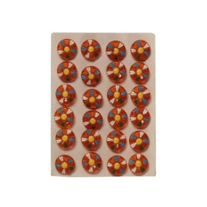 Kaart 24 stuks 18 mm vintage oranje madeliefjebloem glazen knopen