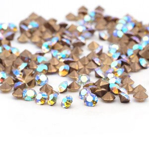 Lot 220pcs ss17.5, 4.1mm, Czech AB crystal faceted pointed back loose stones rhinestones chatons